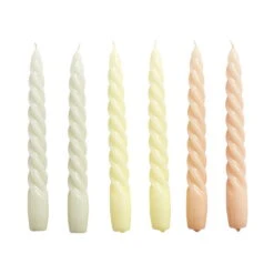HAY Bougies Twist, Lot De 6, Beige-gris - Citrus - Nude