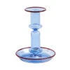 HAY Bougeoir Moyen Flare, Bleu Clair Avec Bord Rouge