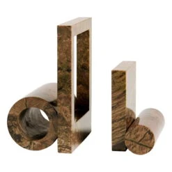 Woud Serre-livres Booknd, 2 pièces, Marbre Marron