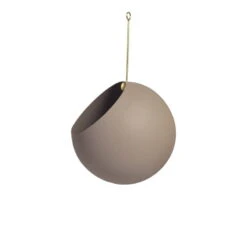 AYTM Petit Pot De Fleurs Suspendu Globe, Taupe - Doré
