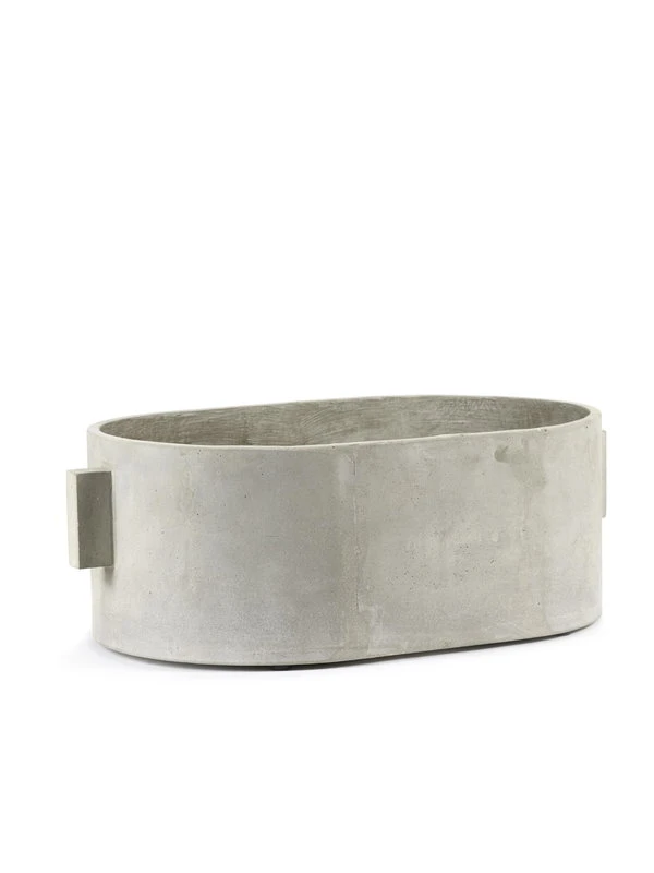 Serax Pot De Fleurs Concrete Ovale, 55 x 36 cm, Gris 4 Serax Pot De Fleurs Concrete Ovale, 55 x 36 cm, Gris – Image 2