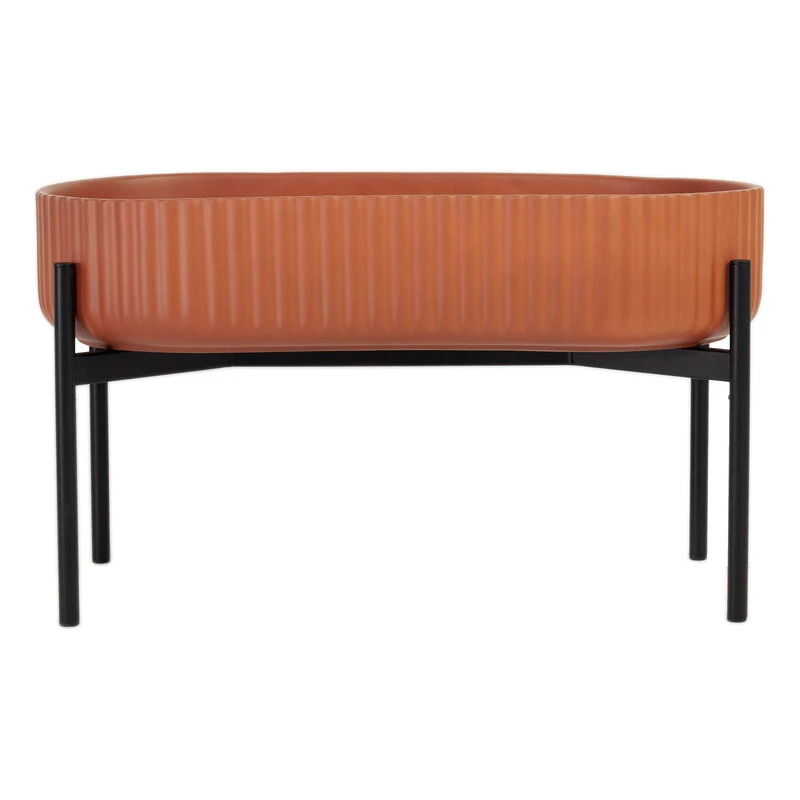 Elementa Jardinière Ovale Avec Support Klorofyll, Terracotta 3 Elementa Jardinière Ovale Avec Support Klorofyll, Terracotta