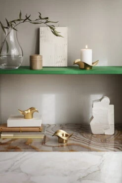 Georg Jensen Bougeoir Cobra, Doré -Intérieure Décoration Magasin GJ AW22 Cobra GOLD tea and block light