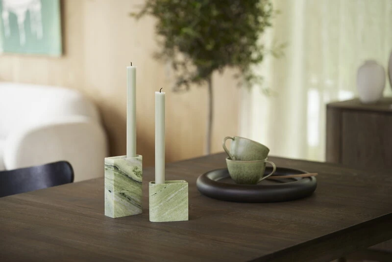 Northern Porte-bougie Monolith, Modèle Bas, Marbre Vert Mélangé 6 Northern Porte-bougie Monolith, Modèle Bas, Marbre Vert Mélangé – Image 4