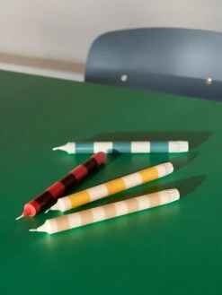 HAY Bougies Stripe, Lot De 4, Vert -Intérieure Décoration Magasin Stripe Candle