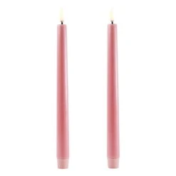 Uyuni Lighting Bougie Conique LED, 2 pièces, Dusty Rose