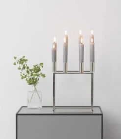 By Lassen Chandelier Kubus 8, Nickel -Intérieure Décoration Magasin byLassen Kubus 8 nickel Frame Lifestyle High Res